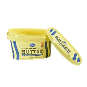 Hight qualidade Kroger venda plástico oval 900ml recipientes iml rótulo pp caixas para queijo manteiga espalha margarina