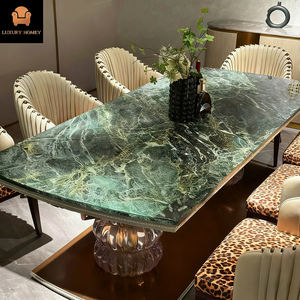 Ensemble de salle à manger en marbre <span class=keywords><strong>Palladium</strong></span> Smeraldo Fusion luxueux et confortable, moderne, poli, durable, 7/8 pièces, meubles de maison - Product Image 2