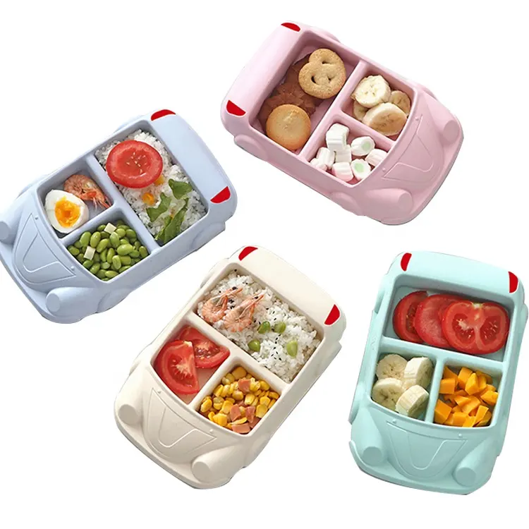 Approved PLA material Baby Food Divided Kids Dinner Plate Set