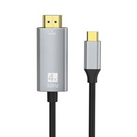 Cable USB Tipo C a HDMI 4K 30Hz, Adaptador USB-C HDMI de Aleación de Aluminio para Monitor, Proyector, Teléfono, Portátil, Modo Alternativo DP, HDCP 2.2