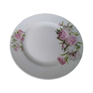 Assiette à petit-déjeuner ronde en céramique vintage Terre De Fer ensemble de cuisine classique français avec motif de fleurs roses pour fête vente en gros d'assiettes avec chargeur - Product Image 5
