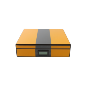 Dual Color Cedar Wood Carbon Fiber Square Cigar Box Hot Sell Yellow Carbon Fiber Gift Box Leather Cabinet Lacquer