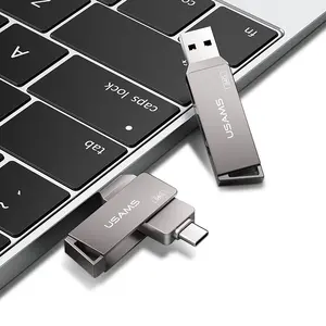 USAMS OEM标志USB 3.0型C闪存驱动器Pendrives 16G 32GB 64GB 128GB 256G记忆棒磁盘Usb闪存驱动器