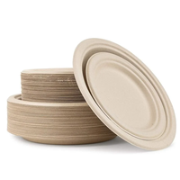 Échantillons Gratuits Assiettes Compostables en Bagasse de Canne à Sucre de 6, 7 et 9 Pouces, Biodégradables, Jetables et Imperméables