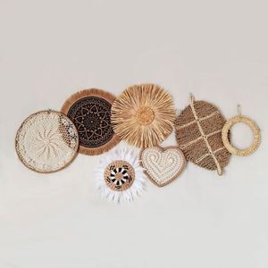 Espejo De Pared Macrame Decoracion Boho Occidental Para <span class=keywords><strong>El</strong></span> Comedor Casa Moderna Mesa <span class=keywords><strong>Circulo</strong></span> Madera Ratan Colgadores Plantas - Product Image 4