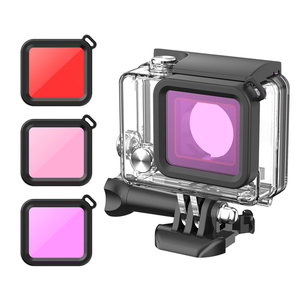 HONGDAK boîtier étanche sous-marin de protection rouge rose violet Nd caméra Len <span class=keywords><strong>filtre</strong></span> pour <span class=keywords><strong>gopro</strong></span> Action caméra <span class=keywords><strong>Hero</strong></span>-4 - Product Image 1