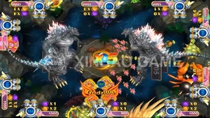 Hot Trong Nhà <span class=keywords><strong>Godzilla</strong></span> 3 Cá Arcade Trò Chơi Máy Thép Không Gỉ Đồng Xu Pusher 1-Năm Tiếng Anh Với Vui Vẻ Câu Cá Trò Chơi <span class=keywords><strong>Video</strong></span> - Product Image 3