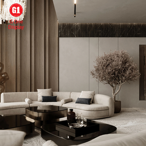Muebles Modernos de Lujo para el Vestíbulo de Hoteles, Mostradores de Recepción de Madera de Alta Gama con Iluminación LED y Vitrina - Product Image 6