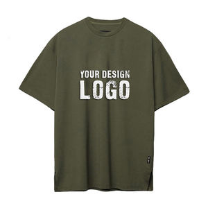 T-shirt pour homme décontracté de haute qualité, à épaules tombantes, ample, respirant, vente en gros, OEM, col étroit, lavé, surdimensionné - Product Image 2