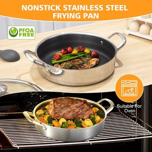 Casserole en acier inoxydable 3 plis de qualité alimentaire 26/28/30 cm, casserole à nid d'abeilles, batterie de cuisine, marmite à soupe, casserole avec couvercle - Product Image 4