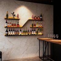 Porte-vin mural en fer industriel et bois de manguier, étagère de présentation de bouteilles, décoration moderne pour restaurant