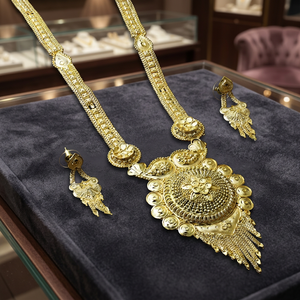 Wholesale 14K 18K 24K Micron Gold Filled Traditional Long Necklaces Fashion Jewelry Brass Micro Gold Plated Forming Jewelry Set - Product Image 2