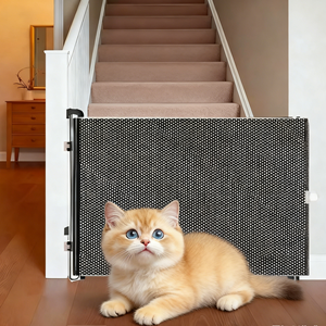 Puerta de Seguridad Retráctil Ecológica para Mascotas, Anti-<span class=keywords><strong>Escape</strong></span> de Perros y Gatos, Red de Aislamiento para Escaleras y Pasillos, Barrera de Plástico Sólido Anti-Salto - Product Image 1