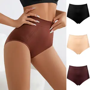 Womens High Waist Seamless Tummy Pure Cotton Brief Panties Ladies