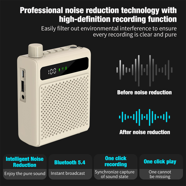 20W 2.4G Wireless Lavalier Voice Amplifier for Teaching, Training, Tour Guiding, Public Speeches, Promotions and On-site Command