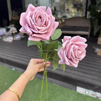 Gros Artificielle Grande Rose 12cm Real Touch Latex Fleur Fête des Mères Graduation Imperméable Écologique Automne Rose en Stock