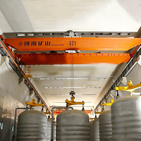 Pont roulant antidéflagrant à double poutre 5-50 tonnes avec chariot de levage à commande PLC et entraînement par engrenages, commande par cabine au sol