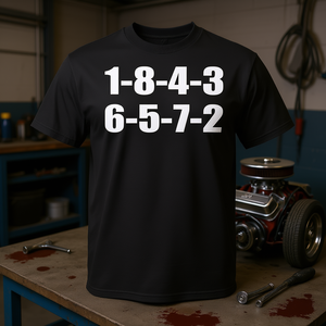 T-shirt 1-8-4-3-6-5-7-2 Firing Order V8 Engine pour moteurs Small Block et Big Block - Product Image 3