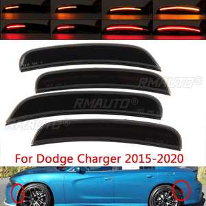 ไฟเลี้ยวข้าง LED 4 ชิ้น สำหรับกันชนหน้า-หลัง เลนส์รมดำ สำหรับ Dodge Charger ปี 2015 2016 2017 2018 2019 2020 2021 2022 - Product Image 1