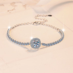 Husky đồ trang sức mỹ Maker thời trang tùy chỉnh sang trọng pha lê 2ct VVS1 kim cương moissanite S925 Sterling Bạc Vòng đeo tay dangle - Product Image 2