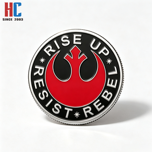 Pièce de monnaie commémorative de collection personnalisée en émail double face, thème Alliance Rebelle, avec <span class=keywords><strong>les</strong></span> messages 'Rise up' et 'Resist', style moderne - Product Image 3