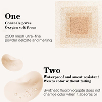 Poudre compacte mate correctrice, contrôle du sébum, longue tenue, effet soft focus, anti-pores, waterproof, ultra fine, 3 teintes, OEM ODM Marque Privée