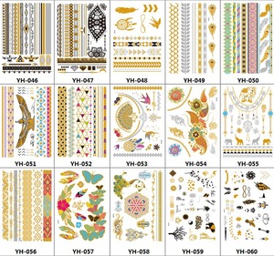 Faux <span class=keywords><strong>bijoux</strong></span> étanche <span class=keywords><strong>tatouage</strong></span> autocollant couleur dorée corps peau temporaire métallique Flash or argent feuille <span class=keywords><strong>tatouage</strong></span> autocollant pour <span class=keywords><strong>femme</strong></span> - Product Image 5