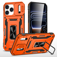 Coque de téléphone portable pour iPhone 17 Pro Max avec mini-support, anneau magnétique, style Ins, peinture pulvérisée, résistante aux chutes, fenêtre coulissante pour Apple