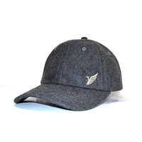 Casquette de papa classique en laine à 6 panneaux, structurée, à visière incurvée, réglable, avec œillets brodés, chaude, personnalisable avec logo, pour l'hiver