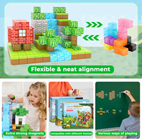 Set Blok Bangunan Kubus Magnetik DIY, Puzzle Blok Kubus, Konstruksi Blok Bangunan Magnetik, Model 3D, Mainan Penghilang Stres