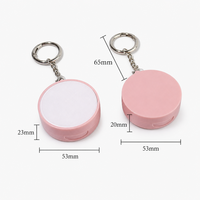 Compact cosmétique vide recyclable rose avec miroir et porte-clés, 53x23mm, capacité 5g, boîtier ABS, insert PP, vente en gros OEM