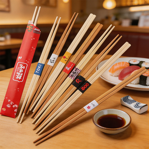 <span class=keywords><strong>Baguettes</strong></span> jetables en <span class=keywords><strong>bois</strong></span> à <span class=keywords><strong>finition</strong></span> lisse, conçues pour une prise en main confortable et une manipulation facile pendant les repas - Product Image 6