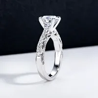 MuShan Marken-Schmuck 925 Sterling Silber Ring Moissanit Brautring für Ehepartner 18K Echt Vergoldet MST Patent Schmuckstück