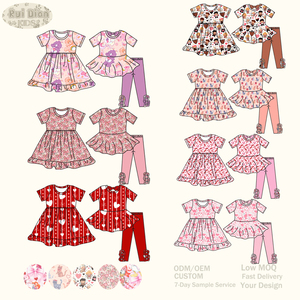 Nuovo Arrivo: Abito Estivo da Notte per Bambine, Carino, Girocollo, Maniche Corte, Stampa Personalizzata, Traspirante e Confortevole - Product Image 6