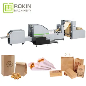 ROKIN MARQUE petite machine pour la fabrication de sacs en papier en Chine servo machine perforante de sacs en papier