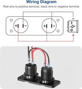 Prise de courant double pour <span class=keywords><strong>voiture</strong></span> 12V avec allume-cigare et chargeur rapide double QC3.0 USB PD Type C pour bateau et camping-car - Product Image 3