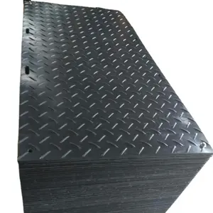 안전 무거운 짐 수용량 도로 기본 판 HDPE 경량 지상 견인 매트 4x8 건축 용지 지상 보호 매트