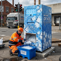 Distributeur automatique de glace commercial JOYVEND 150 kg avec gestion cloud par code QR pour station-service – Kiosque à glace automatique