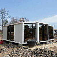 Maison préfabriquée de luxe portable, conteneur extensible en acier de 20, 30 ou 40 pieds, bureau mobile avec 2 chambres pour usage extérieur