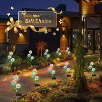 Lampu Dekoratif LED Tahan Air Tenaga Surya Bentuk Bunga Dandelion untuk Dekorasi Halaman Belakang & Taman Luar Ruangan