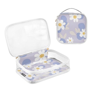 2-PACK Custom Ohia Lehua Print Women Small Waterproof Transparent PVC <b>Clear</b> Cosmetic Makeup <b>Bags</b> <b>Toiletry</b> <b>Bag</b> for Travel - Product Image 2