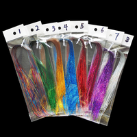 Großhandel Holographische Glitzer-Fasern für Fliegenbinden, Kristallflash-Fasern für Assist-Haken, Jig-Skirts und Salzwasserfliegen