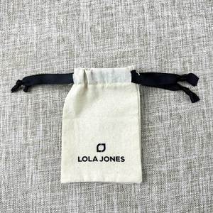 Personalized Organic Cotton <b>Drawstring</b> Bag Eco-Friendly Canvas <b>Pouch</b> for Ring and Earring - Product Image 5