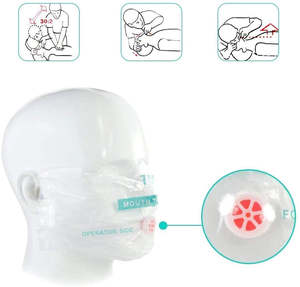 Perisai wajah darurat pertolongan pertama masker Cpr Keying profesional penyelamatan luar ruangan alat perawatan kesehatan Jetting Resuscitator masker Keychai - Product Image 5
