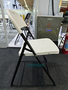 New Design <strong>White</strong> Plastic <strong>Folding</strong> <strong>Chairs</strong> with Trolley Stackable Foldable for Events Camping Outdoor Weddings Hotel Dining School - Product Image 4