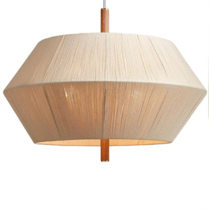 Vintage Solid Wood Woven Pendant <b>Light</b> Retro Hemp Rope <b>Dining</b> Room Fixture Japanese Wabi-Sabi Style Bedroom Living Chandelier - Product Image 2