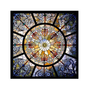 Techo de cúpula Circular de vitral con patrón moderno decorativo para fábrica de museos <span class=keywords><strong>del</strong></span> <span class=keywords><strong>Vaticano</strong></span>, cúpula de vidrio emplomado de Arte de mosaico personalizado - Product Image 4