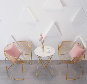 Ensemble table et chaises en fer forgé de style nordique, luxe simple, pour extérieur, cour, table basse, combinaison de meubles de jardin - Product Image 6