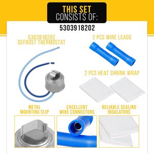 Termostato de Descongelación PartsBroz 5303918202 para Refrigeradores Frigidaire, Kenmore, Crosley y Westinghouse, Repuesto - Product Image 3
