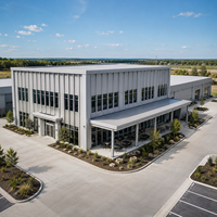 Bâtiment commercial en acier isolé, durable, résistant aux intempéries, au design moderne et personnalisé, pour bureaux, magasins de détail et ateliers